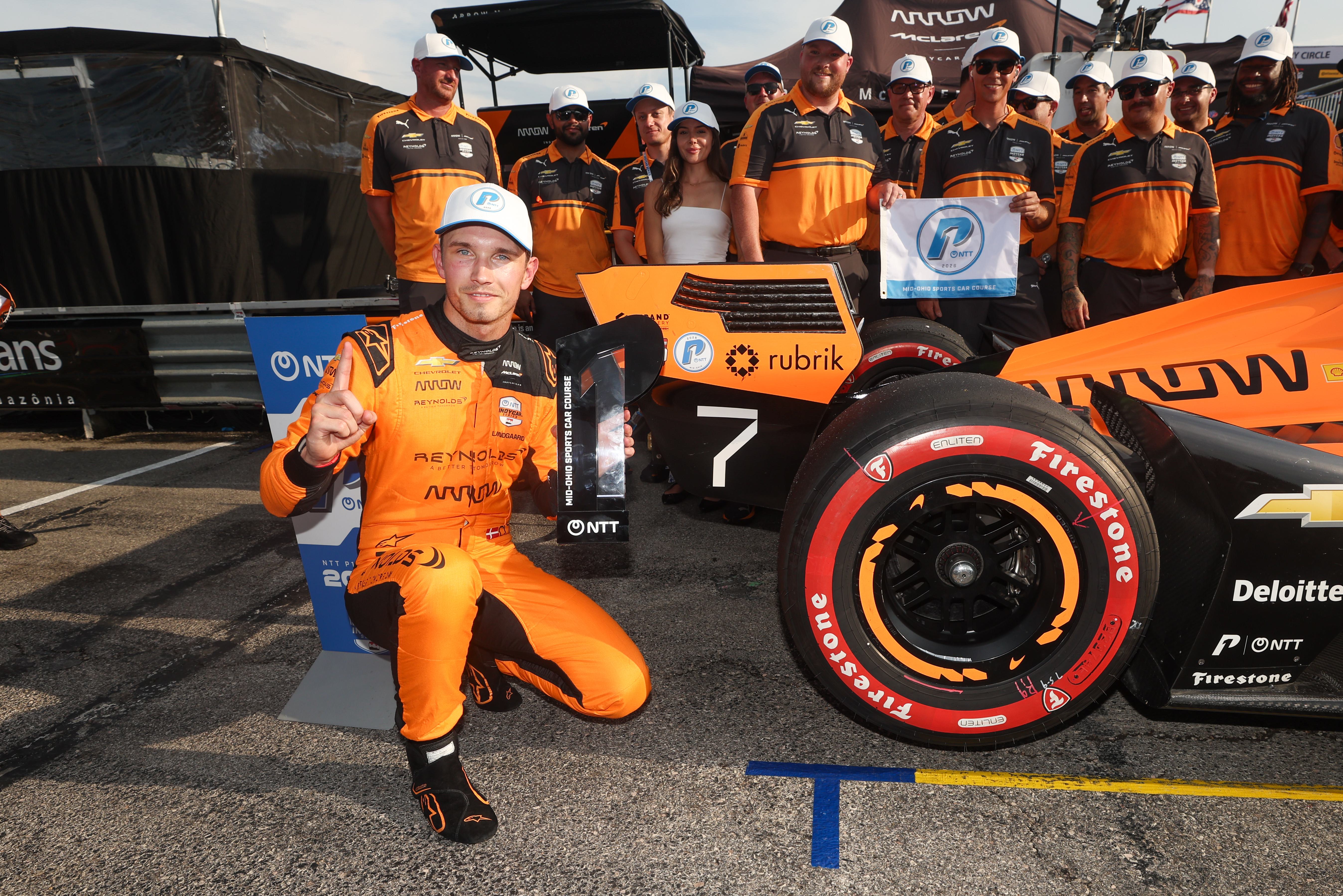 Christian Lundgaard wins pole at Mid-Ohio in Arrow McLaren front